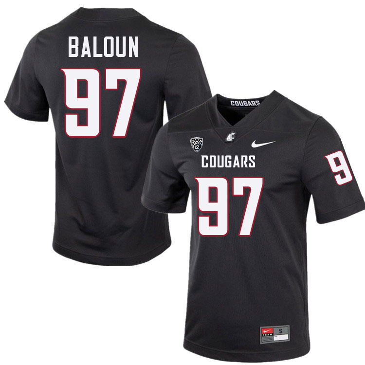 Max Baloun WSU Cougars Jersey.Washington State Cougars #97 Max Baloun Jersey Youth-Charcoal